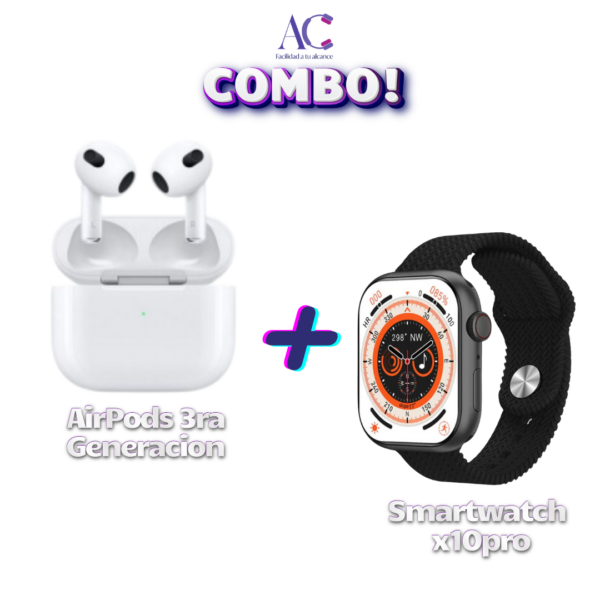 Combo Smartwatch X10 PRO + Airpods 3ra Generacion