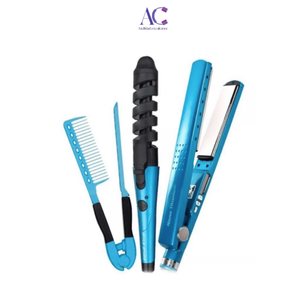 Combo Plancha para el cabello nanotitanium